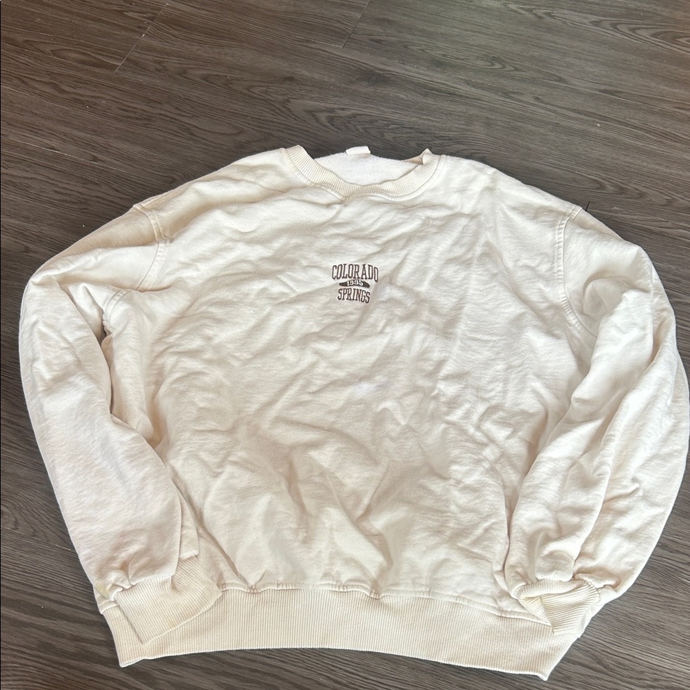 Urban Outfitters Cream Crewneck Sweater